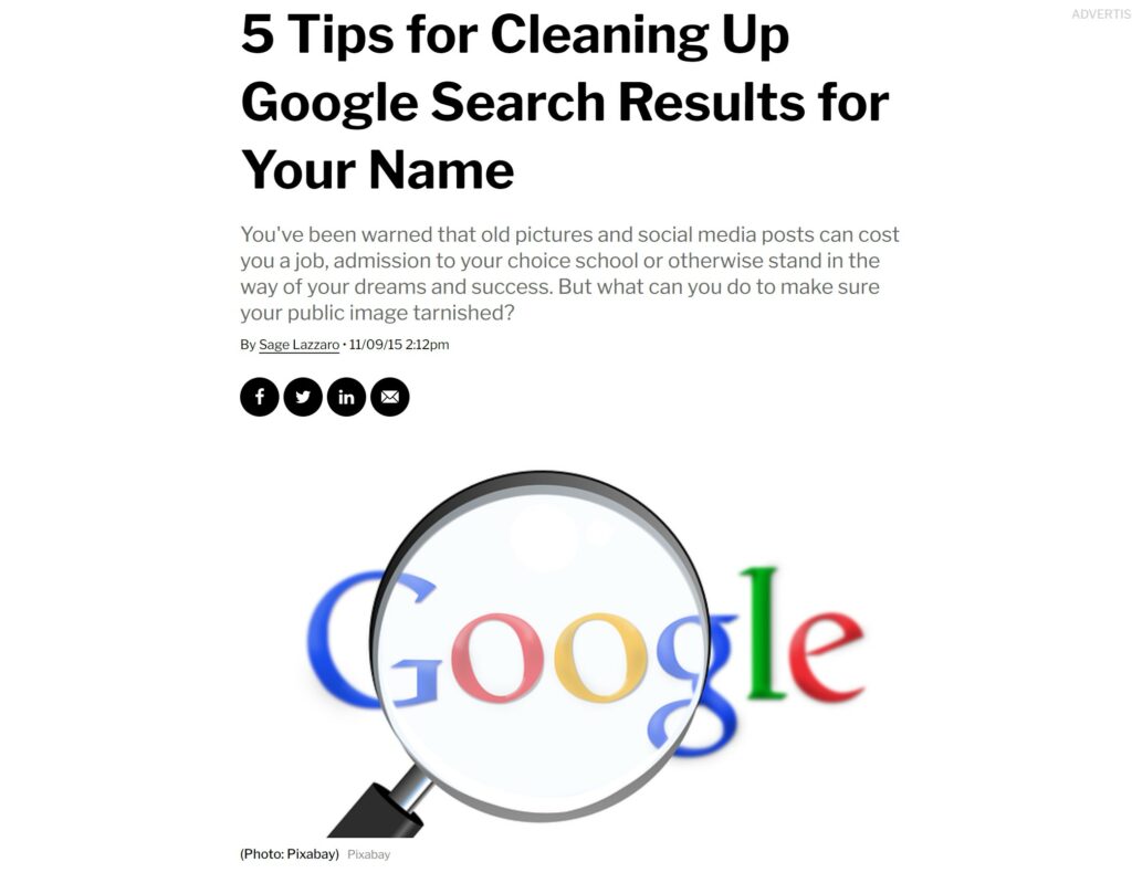 5 Tips for Cleaning Up Google Search Results for Your Name