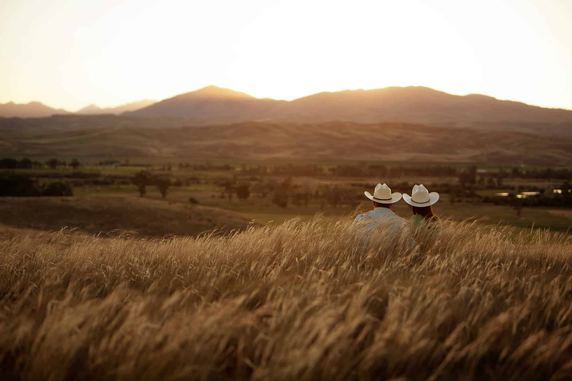 TJ Tracy Cowboy Couple in Dillon Montanta at sunset