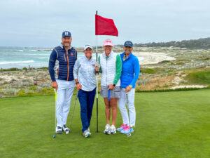 Playing golf with the girls before photographing Girls Gone Golfing Pebble Beach