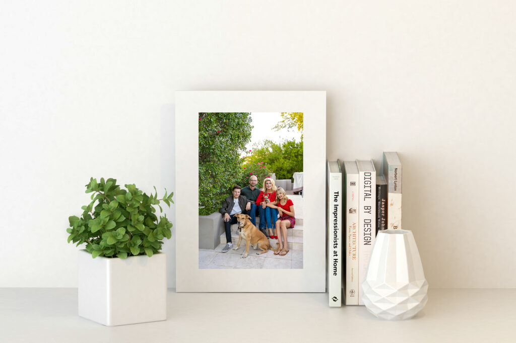 family frame on dresser