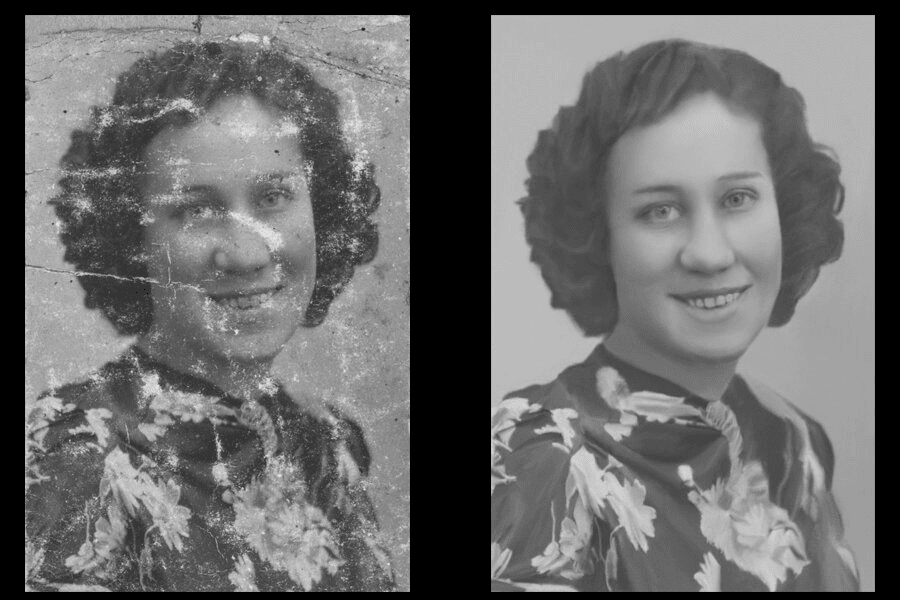 old black and white photo restoration by Photo Fusion Studio