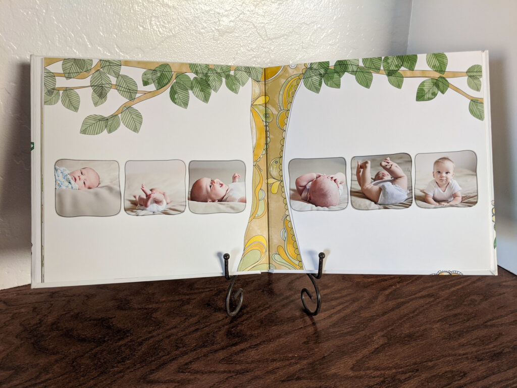 newborn picture book on stand